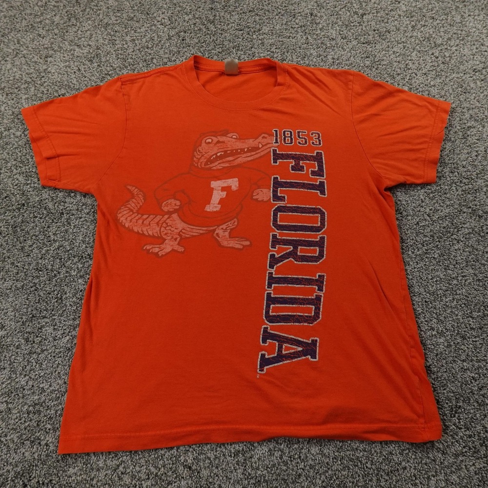 Florida Gators Shirt Mens M Orange Logo NCAA Football Graphic Short Sleeve Tee